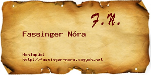 Fassinger Nóra névjegykártya