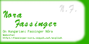 nora fassinger business card